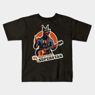 Rockstar Doberman Kids T-Shirt